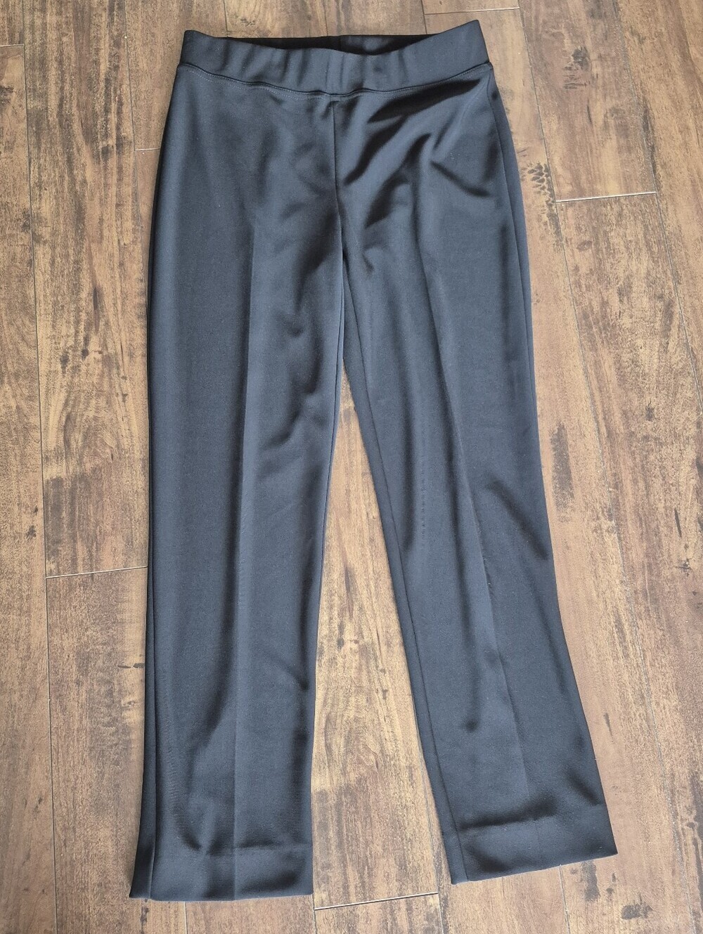 Joseph Ribkoff Black Pull-On Ankle Pants Size 10 Slit Hem Career Trousers